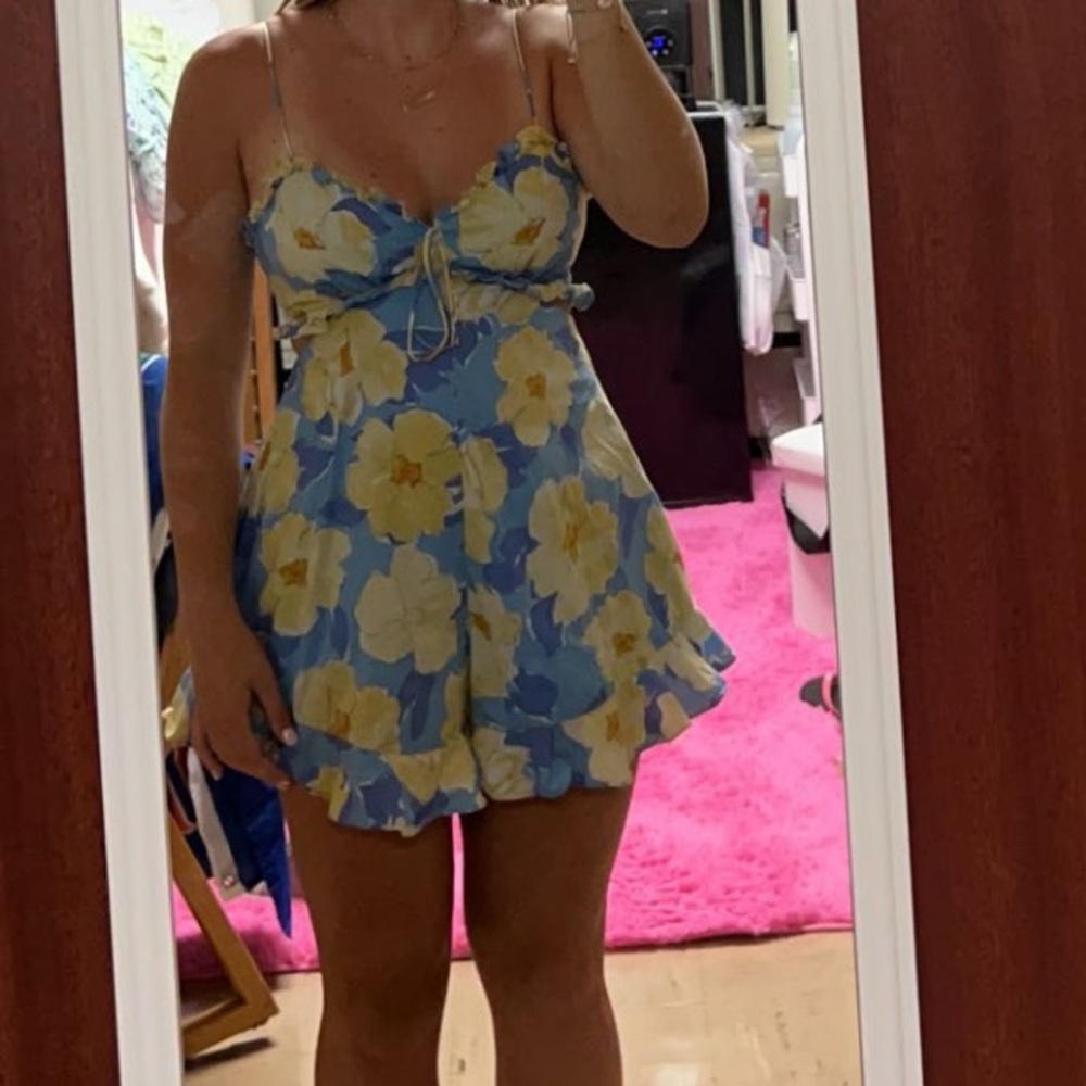 Hello Molly Blue and Yellow Floral Dress